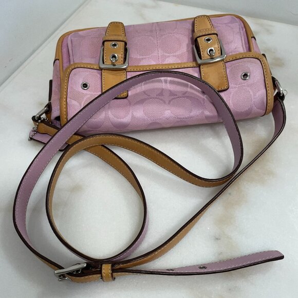 Vintage Y2K pink Coach Signature Mini Field Bag/Cross Body 6844 with Dust Bag - Picture 10 of 15